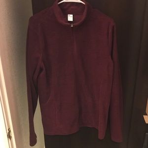 Burgundy Fleece Zip Sweatshirt